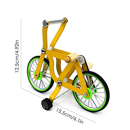 Kinget Juguete Educativo de Bicicleta para Loros, Suministros de Juguetes intelectuales para Entrenamiento de Aves, Juguete Educativo para Habilidades de Escritorio para Loros, Amarillo