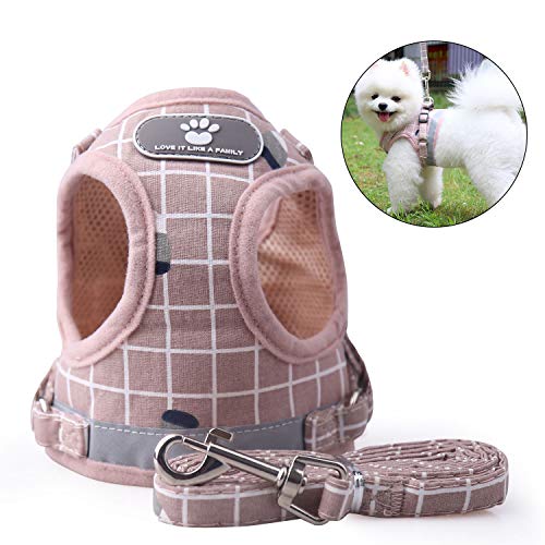 KINGLEAD Chaleco para mascotas con correa para perro, chaqueta de invierno chaqueta impermeable abrigo de lluvia cálido forro polar pequeño mediano grande protector de pecho acolchado (rosa, XL)