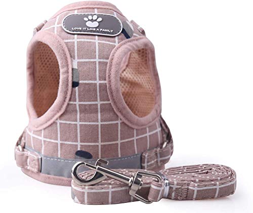 KINGLEAD Chaleco para mascotas con correa para perro, chaqueta de invierno chaqueta impermeable abrigo de lluvia cálido forro polar pequeño mediano grande protector de pecho acolchado (rosa, XL)