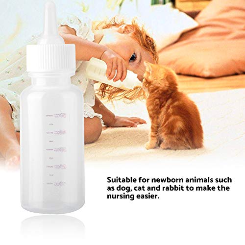 Kits de Biberones de Lactancia para Mascotas de 50 Ml, Biberón de Leche para Perros, Gatos, Cachorros, Gatitos, Animales Recién Nacidos, Suministro para Mascotas con Cepillo, Alimentador de Plástico P