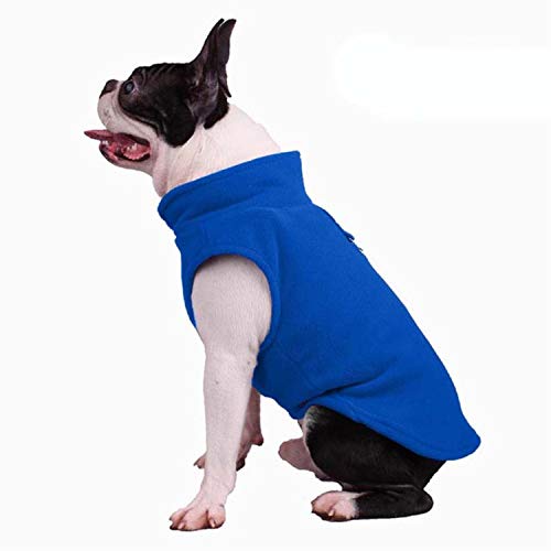 KKDIY Abrigo de Lana cálida para Mascotas Abrigo para Mascotas Camisa para Perros Cachorros Jersey de Bulldog francés Ropa de Invierno para Perros para Perros medianos Azul Profundo, S, Francia