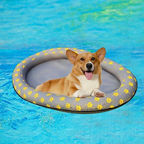 knowledgi - Flotador Hinchable para Perro, natación, Flotador, Animales domésticos, Juguete para Piscina, Flotador, Cama Hinchable, Playa, Juguete para Perros y Gatos