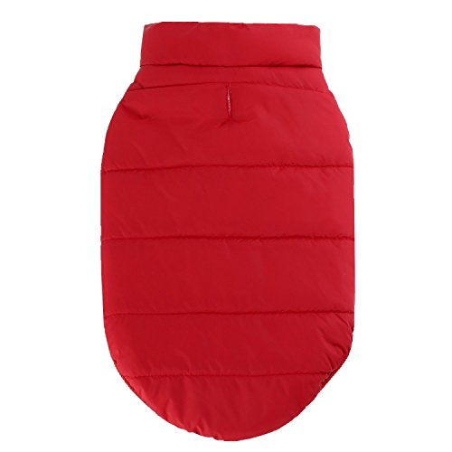 Komate Chaqueta Polar de Invierno para Perros Cómodo Abrigo Suave y cálido para Clima frío con Nieve Chaqueta Cortavientos para Perros y Mascotas (XXL (Pecho 69 cm), Rojo)