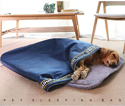 KongEU Cozy Pet Cama cueva para perros grandes y medianos pequeños, saco de dormir de invierno cálido para mascotas, cama grande para perros, lavable y portátil, 4 tamaños L