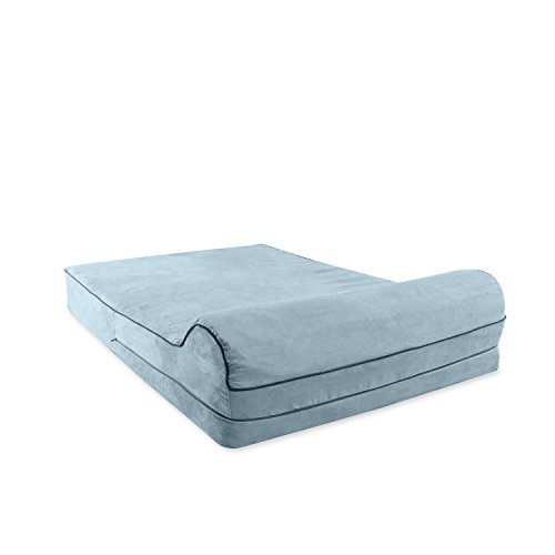 KOPEKS Cama Mediana para Perros y Gatos Pequeños a Medianos Mascotas Colchón con Memoria Viscoelástica Ortopédico 63 x 50 x 10 cm más la Almohada - S - M - Gris