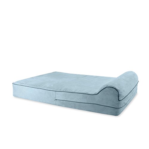 KOPEKS Cama Mediana para Perros y Gatos Pequeños a Medianos Mascotas Colchón con Memoria Viscoelástica Ortopédico 63 x 50 x 10 cm más la Almohada - S - M - Gris