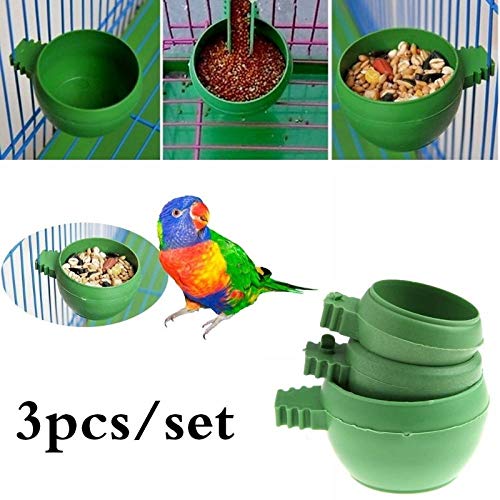 KOZSF Caseta Pajaros 3 Unids/Set Mini Pájaro Loro Comiendo Agua Cuenco Alimentador Plástico Palomas Pájaros Jaula Arena Taza Soporte De Alimentación Alimentador De Pájaros-3 Piezas