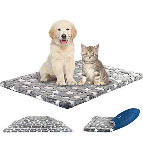 KROSER Almohadilla para Perros Colchoneta Reversible Colchón para Mascotas Elegante 76 cm Almohadilla de Esponja de Alta Densidad Lavable a Máquina Cama para Perros Medianos de hasta 20kg