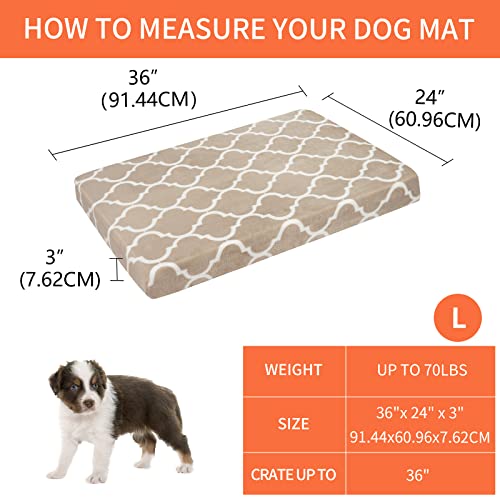 KROSER colchoneta para Perros 91 x 67 cm, Cama para Mascotas Manta para Perros Lavable de Doble Cara (cálida y fría), Adecuada para Perros pequeños y Gatos de Menos de 32 kg, marrón