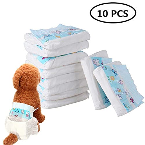 KunLS Pañales para Perros Pañales Perro Pañales Perro Macho Pañales Perro Hembra Dog Knickers For Season Dog Nappy Female Dog Nappies Female Small Dog Pants For Bitchs In Season 10pcs,l