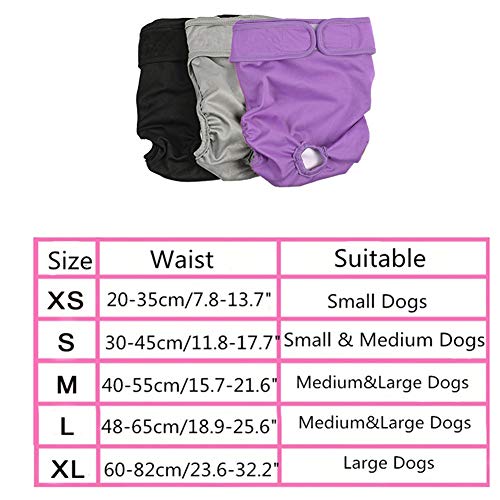 KunLS Pañales Perro Pañales para Perros Pañales Perro Macho Pañales Perro Hembra Pants For Dogs In Season Dog Pants For Bitchs In Season Nappies For Dogs Female Dog Sanitary Pants 3pcs,m