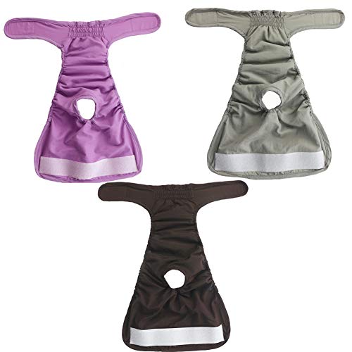 KunLS Pañales Perro Pañales para Perros Pañales Perro Macho Pañales Perro Hembra Pants For Dogs In Season Dog Pants For Bitchs In Season Nappies For Dogs Female Dog Sanitary Pants 3pcs,m