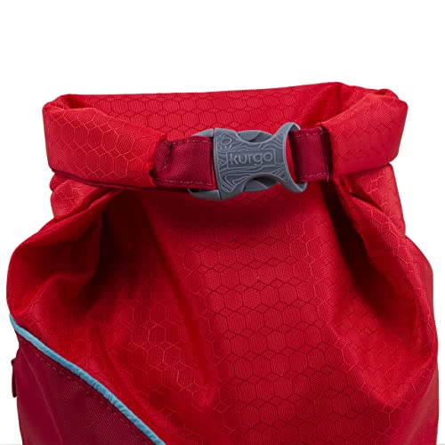 Kurgo, Bolsa para Comida de Perros, Bolsa de Viaje para Perros, Bolsillos Adicionales, Hasta 2 Kg, Roja