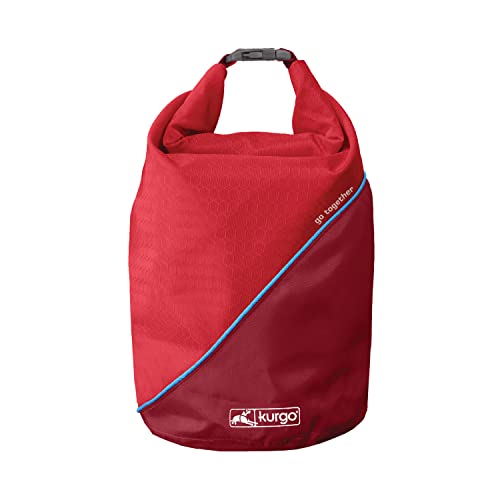 Kurgo, Bolsa para Comida de Perros, Bolsa de Viaje para Perros, Bolsillos Adicionales, Hasta 2 Kg, Roja