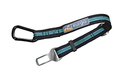 Kurgo Cinturón de Seguridad para Perros, Ajustable, con Hebilla para Coche, Correa de Perro Estilo Clip, Azul/Negro