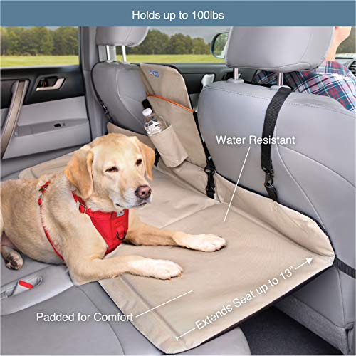 Kurgo, Separador y Extensor del Asiento del Coche para Perros, Impermeable, Reversible, Hasta 45 Kg, Negro/Beige