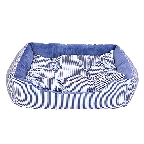 laamei Cama Rectangular para Mascotas Alfombra Desmontable y Extraíble con Cojín Cama de Dormir Estampada de Rayas para Gato y Pequeño Perro Nido Mediano Casa Cómoda Lavable para Todas Estaciones