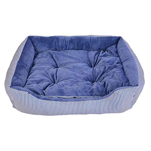 laamei Cama Rectangular para Mascotas Alfombra Desmontable y Extraíble con Cojín Cama de Dormir Estampada de Rayas para Gato y Pequeño Perro Nido Mediano Casa Cómoda Lavable para Todas Estaciones