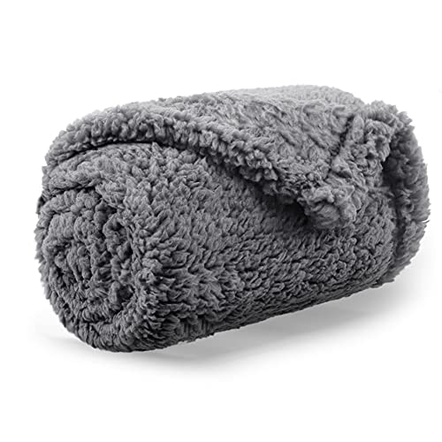 laamei Manta para perros, manta para perros y mascotas, de forro polar, lavable a máquina, para cama de perros, sofá y sofá (gris, 80 x 60 cm)