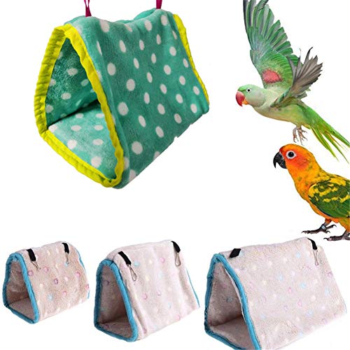 LahAd Jaulas para Agapornis Cama Hamster Pájaro Hamaca Jaula para Mascotas Hamaca Choza para Loro, periquitos, periquitos, cacharros Green,14