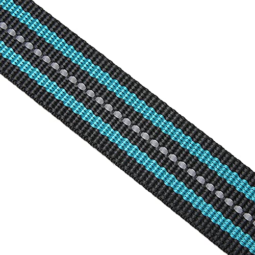 LALFPET Collares y correas para perros medianos y grandes, correa extra larga de 120 cm con mango suave, collar y reflector (azul M)