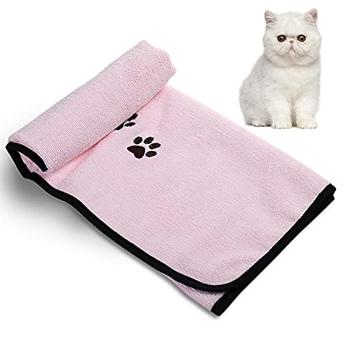 LALFPET Toalla de baño de microfibra absorbente para perro, gato, suave, cómoda, suministros para mascotas, 50 x 90 cm, para perros y gatos pequeños, medianos, grandes