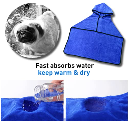 LALFPET Toalla de baño para perro con absorción de agua, toalla de baño para perro con correa ajustable para gatos y perros