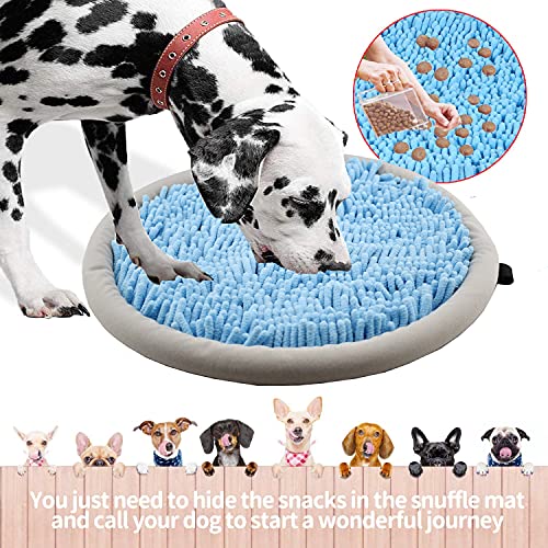 LAMTWEK Alfombra Olfativa Perros - Diámetro 43cm, Juguete Perro Interactivo,Manta Olfativa para Perros, Snuffle Mat, Fomente Las Habilidades Naturales de búsqueda de Alimentos de Las Mascotas