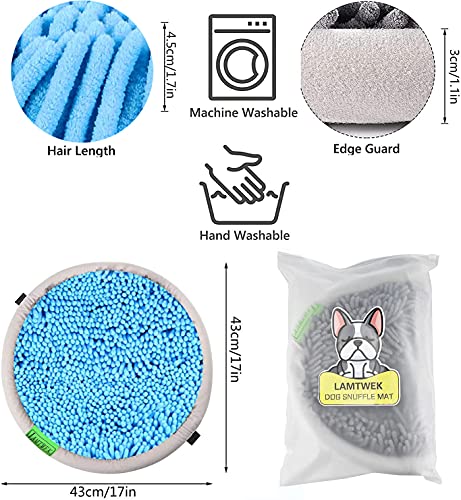 LAMTWEK Alfombra Olfativa Perros - Diámetro 43cm, Juguete Perro Interactivo,Manta Olfativa para Perros, Snuffle Mat, Fomente Las Habilidades Naturales de búsqueda de Alimentos de Las Mascotas