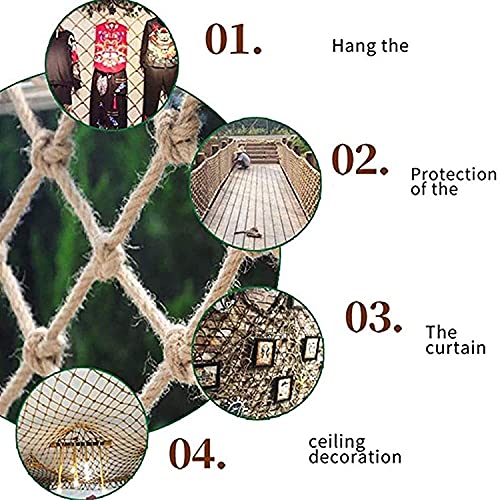 Lanrui Malla Niños Cuerda Escalera Swing Feating Decoration Net, Outdoor Construction Isolation Net, Garden Plant Fence Net, Red de Seguridad Cuerda de cáñamo Neto Red Balcon (Size : 1 * 2m(3 * 7ft))