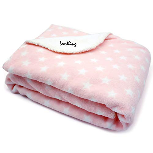 LeerKing Manta Perro Gatos Conejos Manta Pequeña Mascota Grueso Mantas Termicas Cachorro Gatito 75 x 100cm Rosa