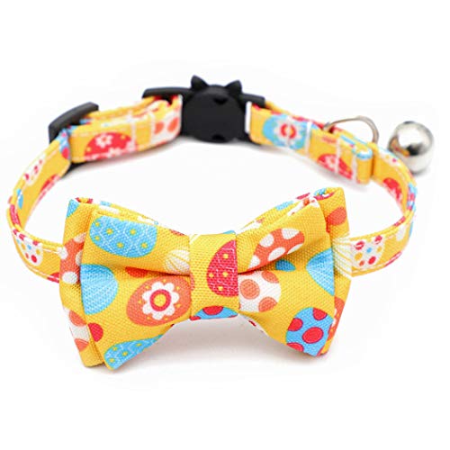 Legendog Collar De Perro De Huevo De Pascua con Lazo Collar De Cachorro De Tela Adorable Collar De Gato Collar De Gato con Campana Collar De Perro De Huevo De Pascua Collar De Cachorro De Lazo