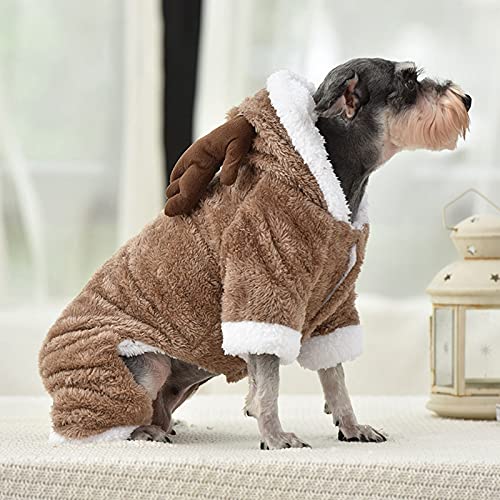 Legendog Disfraz De Navidad para Mascotas, Disfraz De Perro De Felpa, Sudadera con Capucha, Ropa De Vestir para Cachorros, Ropa De Vacaciones para Cachorros, Mono para Cachorros, Trajes De Vacaciones