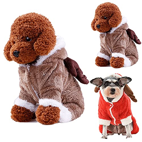 Legendog Disfraz De Navidad para Mascotas, Disfraz De Perro De Felpa, Sudadera con Capucha, Ropa De Vestir para Cachorros, Ropa De Vacaciones para Cachorros, Mono para Cachorros, Trajes De Vacaciones