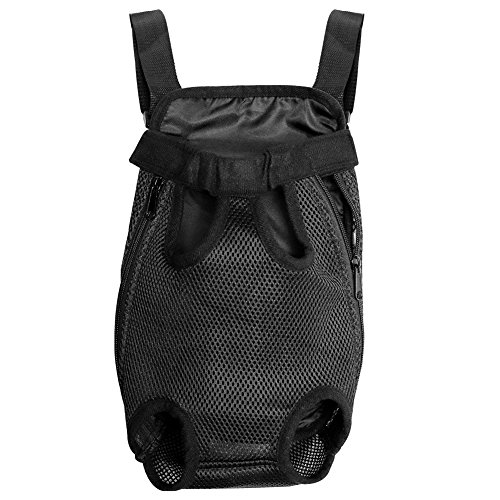 Legs Out Mochila para transporte de perros orientada hacia el frente, Mochila para perros ajustable con manos libres para caminar para caminar (correas anchas con hombreras) (XL)