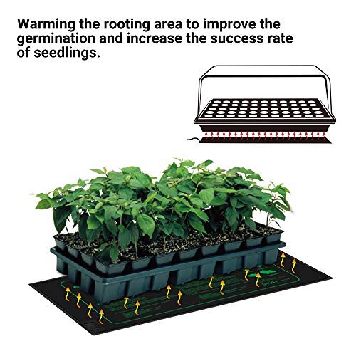 LERWAY Manta Termica Plantas de Invernadero, Manta Calefactora de Germinación Semilla Almohadilla Calentadora Impermeable de Plantas y Reptiles para Jardín Hidropónico Cultivo (21W)