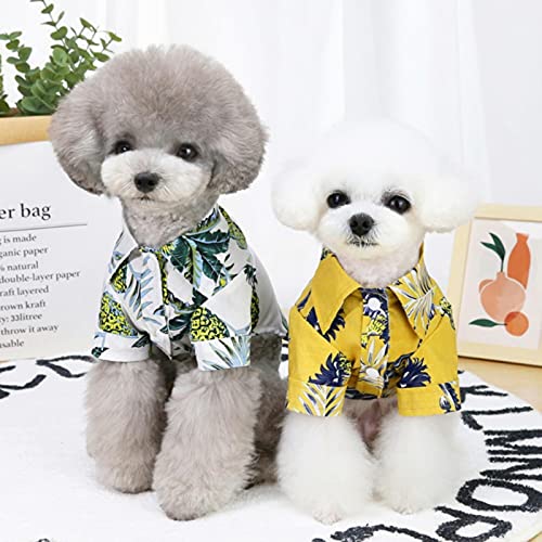 LILY123 Ropa de Playa Hawaiana de Verano para Perros y Mascotas, Chaleco, Camisas Finas, Ropa, Camiseta Floral para Mascotas, para Gatos pequeños, Perros, Osito, caniche, Suministro de Trajes