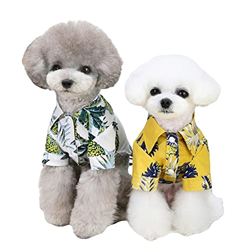 LILY123 Ropa de Playa Hawaiana de Verano para Perros y Mascotas, Chaleco, Camisas Finas, Ropa, Camiseta Floral para Mascotas, para Gatos pequeños, Perros, Osito, caniche, Suministro de Trajes