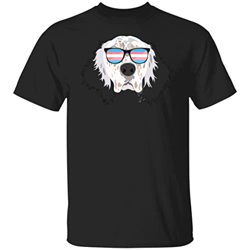 Limited Inglés Setter Dog LGBTQ LGBT - Camiseta para amantes de los perros con bandera transgénero, Negro, L