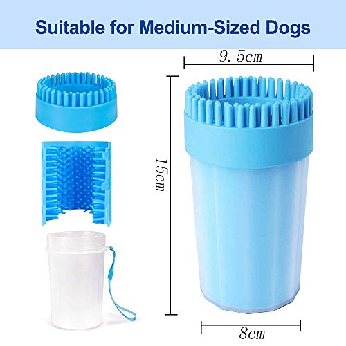 Limpia Patas Perro Portátil,Taza de Limpieza para Mascotas,Limpiador Patas Perro Mascota,Peine de Pulgas para Perros,Peine De Pulgas,Guante de Microfibra,Cepillo Guante