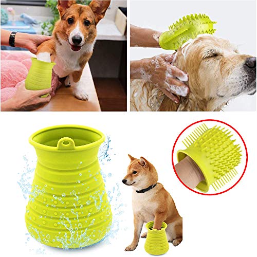 Limpiador de Huellas para Perros,Perros Lavadora Portatil,Cepillo De Limpieza para Mascotas Pet Paw Cleaner para Perros Gatos Masaje Aseo Sucio Garras, para Limpiar Pies Sucios de Mascotas