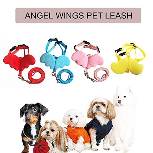 Lindo Juego De Collar De Ropa De Lino para Perros para Mascotas Pequeñas Arnés Ajustable para Perros con Alas De Ángel Correa De Nailon Accesorios Mediano Peque?o Collares para Perros