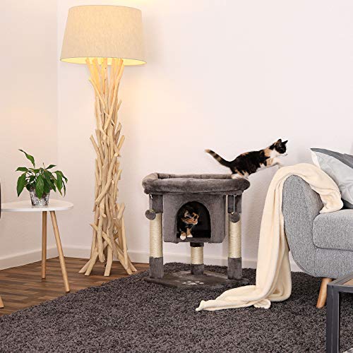 lionto Árbol rascador árbol para escalar árbol rascador para gatos Altura 60 cm Gris oscuro