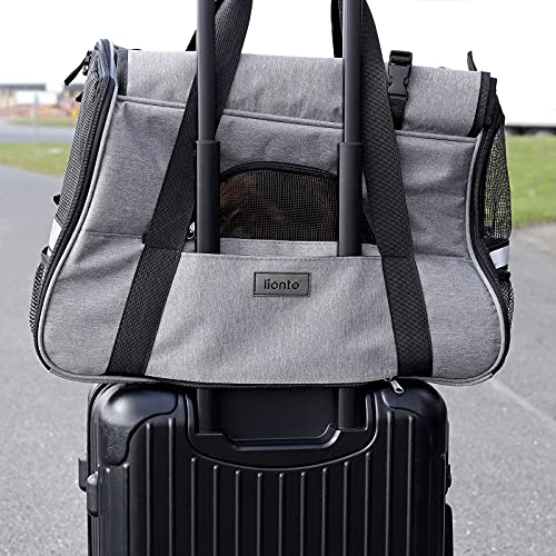 lionto Bolsa transportín Plegable para Perros transportín para Perros Bolsa para Perros Gris