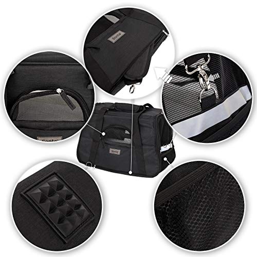 lionto Bolsa transportín Plegable para Perros transportín para Perros Bolsa para Perros Negro