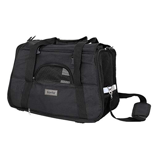 lionto Bolsa transportín Plegable para Perros transportín para Perros Bolsa para Perros Negro