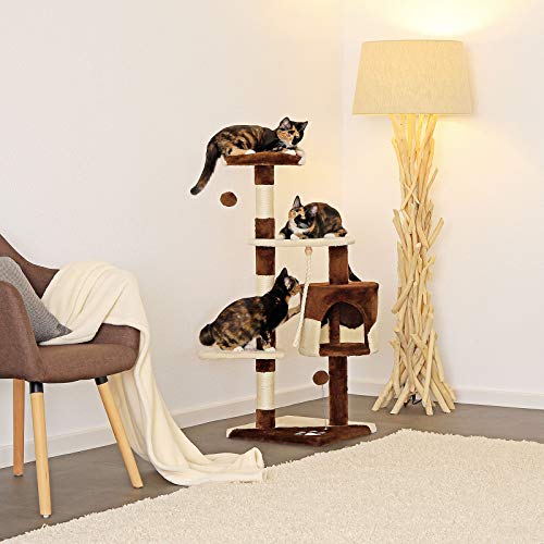 lionto by dibea Árbol rascador para Gatos Altura 112 cm marrón/Beige