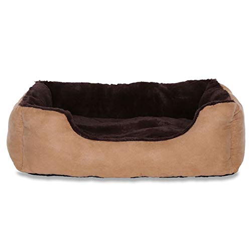 lionto Cama perros cojín perros cesta perros con cojín tamaño (M) 60x48 cm marrón/beige