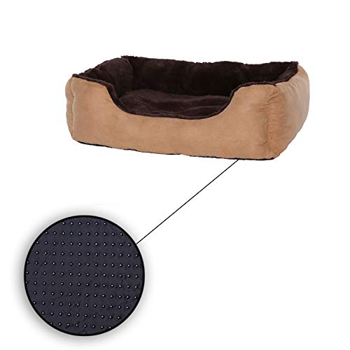 lionto Cama perros cojín perros cesta perros con cojín tamaño (M) 60x48 cm marrón/beige