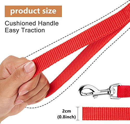 LITSPOT Correas Básicas para Perros,15M Rojo Correa de Perro Obediente Cuerda Nylon Largo Mascota Perro Formación Correa de Entrenamiento Llevar